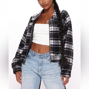 Truth Or Daring Plaid Jacket - Black/White